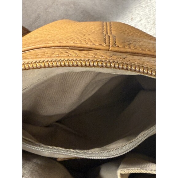 Fossil Crossbody Purse Bucket Bag Fiona Lt. Tan  Cowhide Leather 9X8X4 - Picture 13 of 16